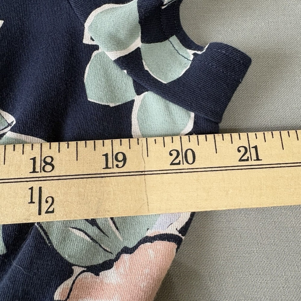 Pact Organic Cotton Floral Faux Wrap Dress XXL Navy Pink Short Sleeve Stretch - Picture 9 of 14